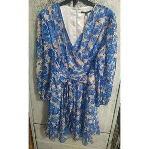 Alexmarie Puff Sleeve Dress 20w Nwt Blue Boho Cottagecore Feminine